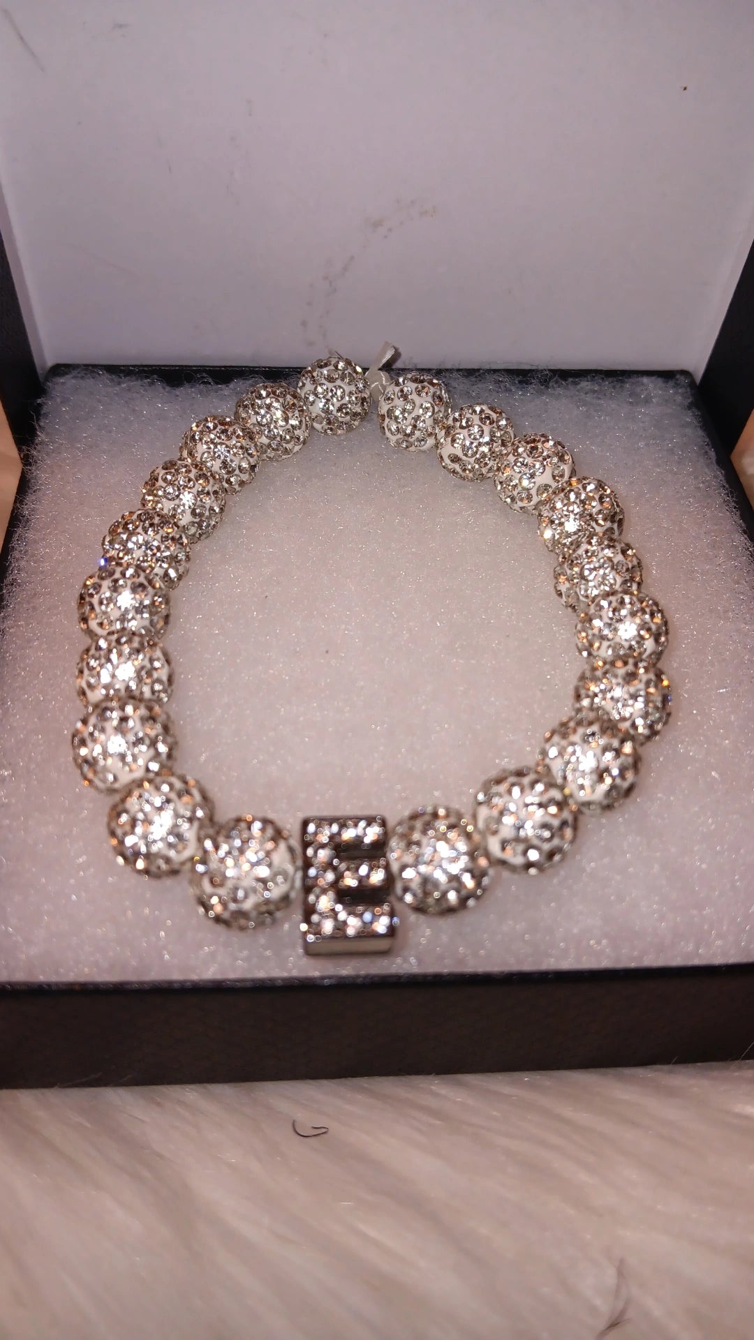 Rhinestone “E” Necklace & Bracelet