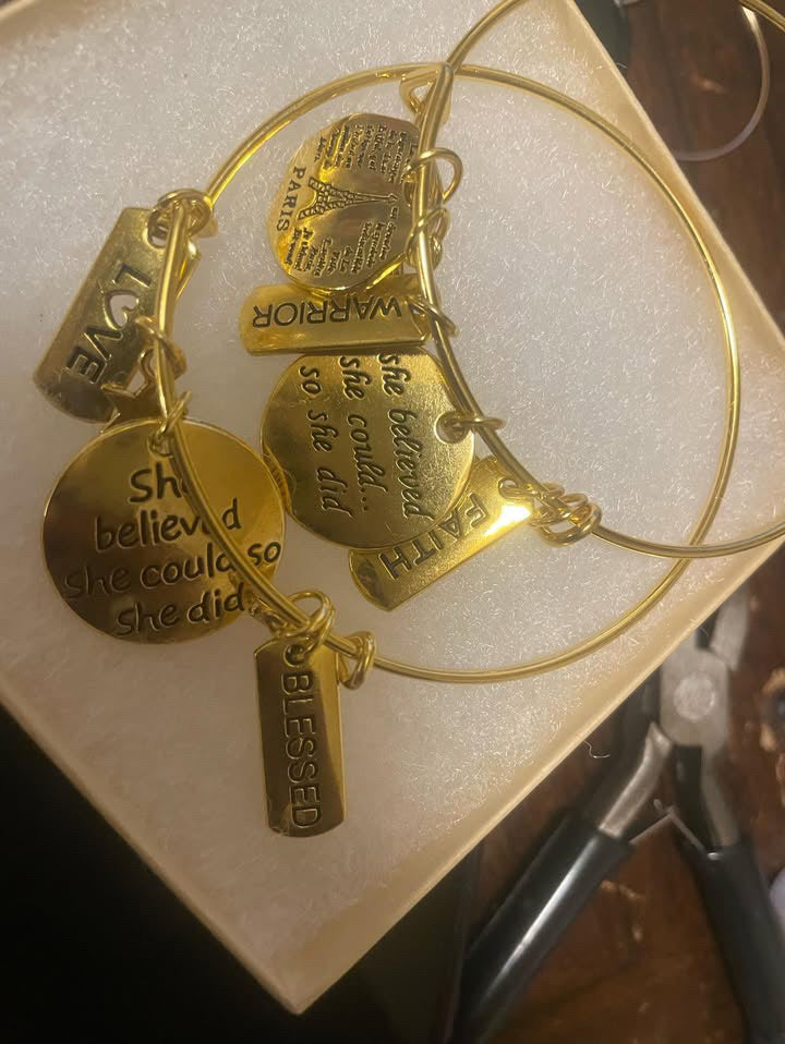 Gold Bracelets with inspirational quotes