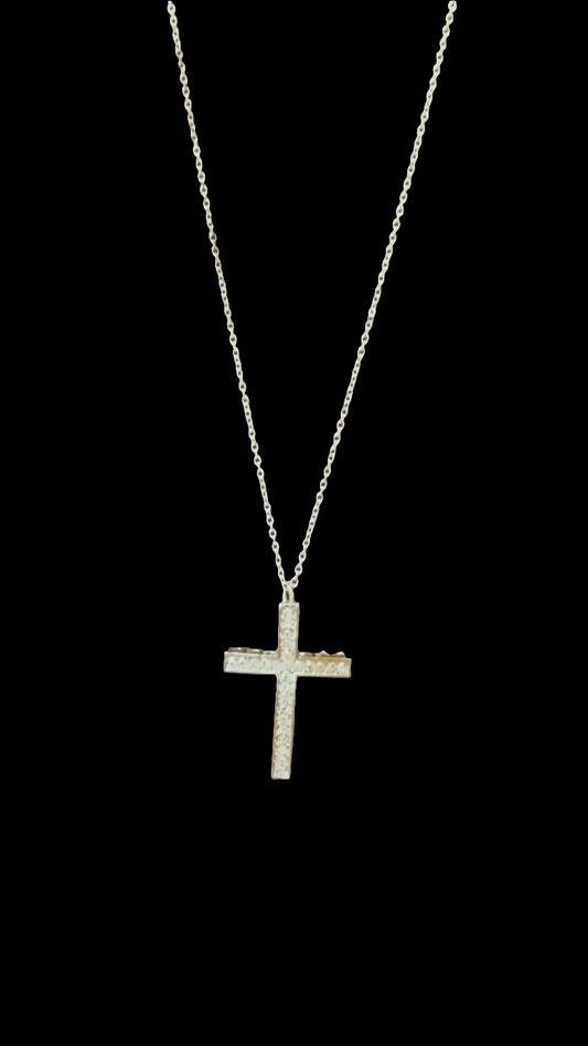 Rhinestone✝️ Cross 22" Sliver Chain
