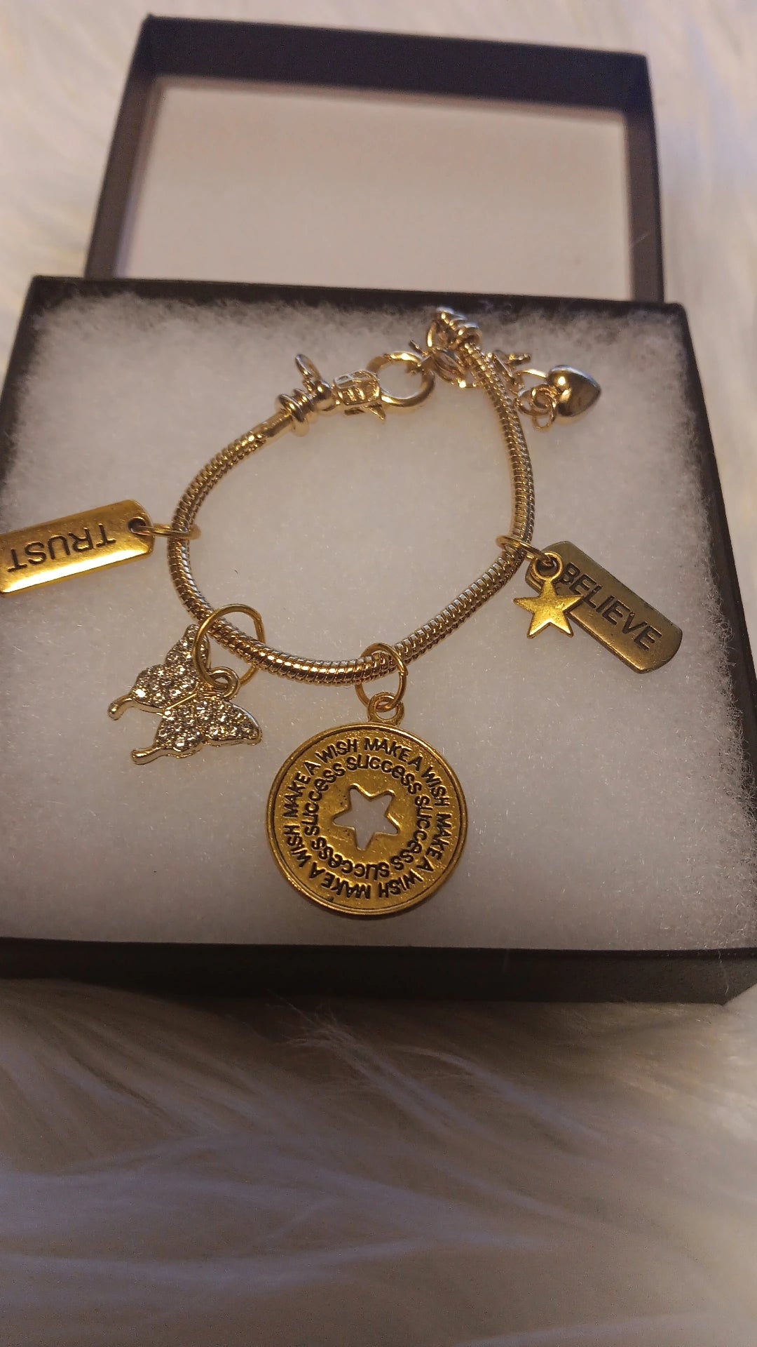 Gold inspirational Handmade Bracelets with Charms Collection