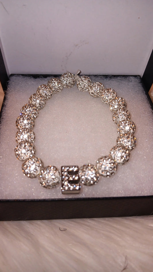 Rhinestone “E” Necklace & Bracelet