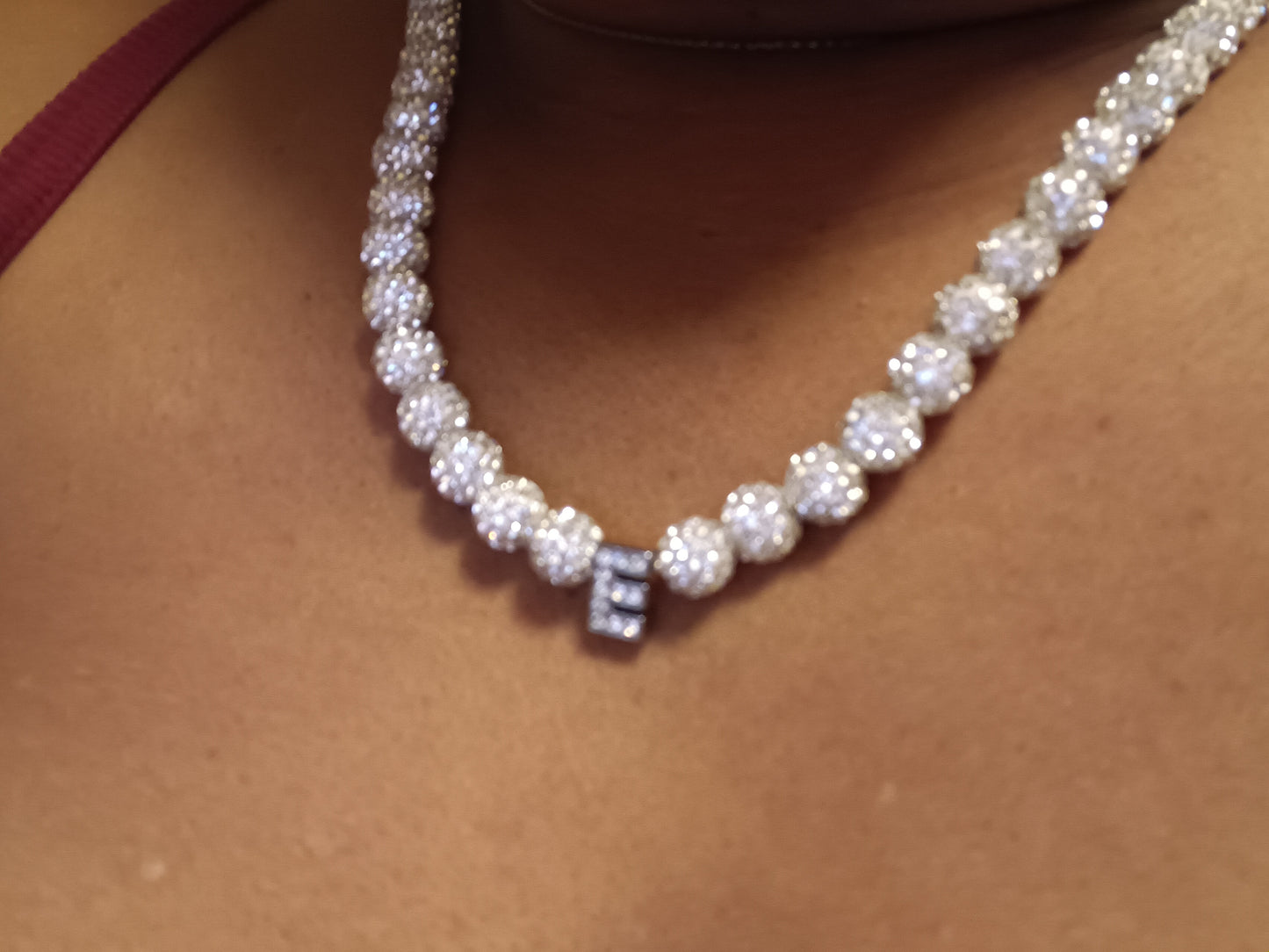 Rhinestone “E” Necklace & Bracelet
