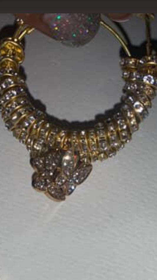 Gold Bling bracelet /Anklet with Butterfly Charms with Earrings