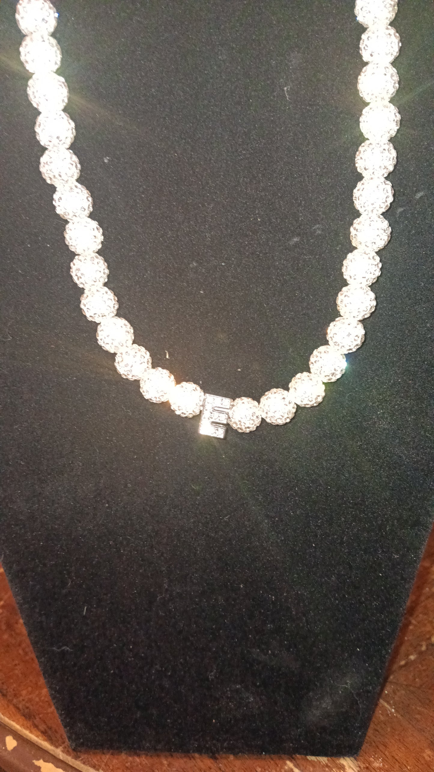 Rhinestone “E” Necklace & Bracelet