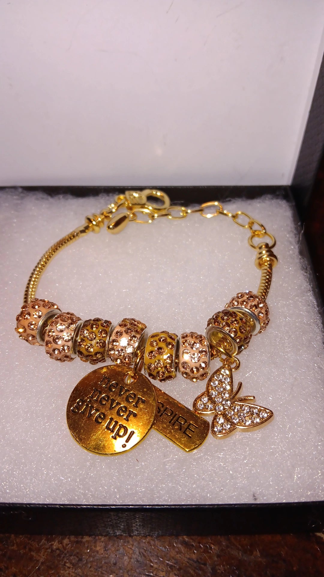 Gold inspirational Handmade Bracelets with Charms Collection
